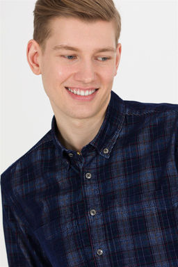 U. S. Polo Assn Мужская темно-синяя рубашка в шотландскую клетку - U.s. polo assn фото 8