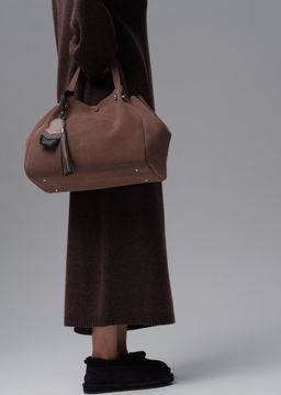 Замшевая сумка Vasilisa DBR 31210 серо-коричневый  фото 6