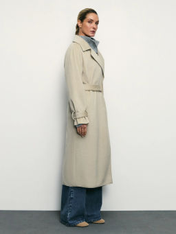 Двубортное пальто с поясом / Zarina фото 4