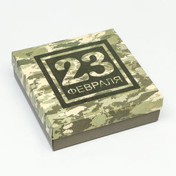Цена за 5 шт. Коробка подарочная складная «Камуфляж» 20×20×6 см