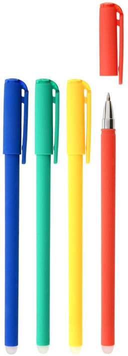 Ручка гелевая стираемая LOREX LX-BASE.BRIGHT Slim Soft 0,5 мм синяя, покрытие ultra-soft t...