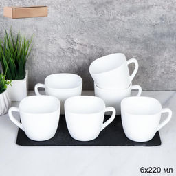 Набор квадратных кружек 6 штук 220 мл / SP220 (white) /уп 8/