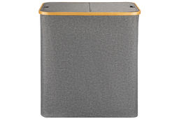 Корзина для белья 54*33*59 см 105 л с 2 отделениями и с 2 крышками, серая - Elan gallery фото 4