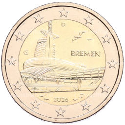 Монета 2 евро 2026 года G Германия Федеральные земли Германии Бремен, музей климатических зон