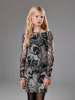 ACOOLA / Платье детское для девочек Zmeya черный принт фото 2