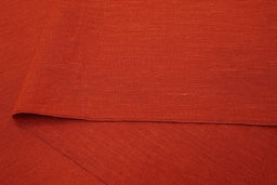 Лен с вискозой с эффектом мятости цв.Темно-оранжевый терракот, СОРТ2, ш.1.4м, лен-53%, виск-47% - Купава фото 2