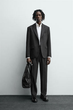 WOOL BLEND TEXTURED SUIT BLAZER