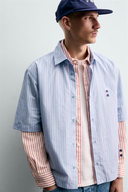 STRIPED SHIRT WITH PATCHES CHAMPION ® X ZARA  фото 5
