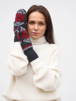 Варежки женские Звезда три цвета 3002-11 - Рассказовские варежки фото 2