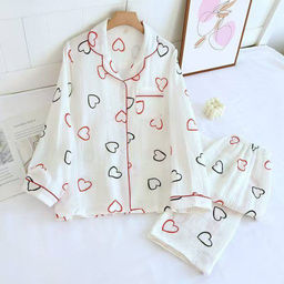 K12274 Костюм домашний: рубашка и брюки (муслин) БЕЛЫЙ_10