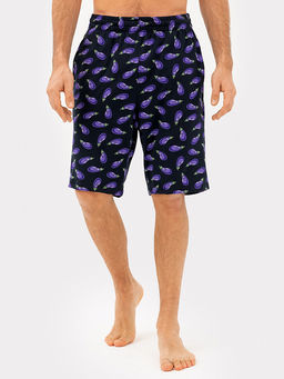 Шорты мужские в синем цвете в баклажаны