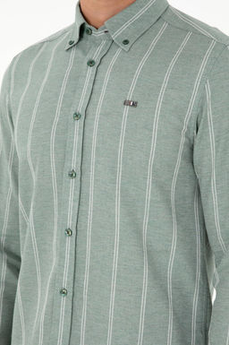 Мужская темно-зеленая рубашка с длинным рукавом Неожиданная скидка в корзине - U.s. polo assn фото 6