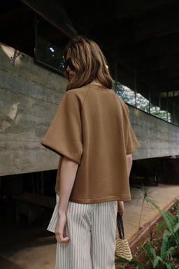 SUDADERA MANGA CORTA / Marr?n - Zara фото 4