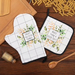 Набор Кухонный Flora, варежка-прихватка 20?28 см, прихватка 19?19 см, 100% хл