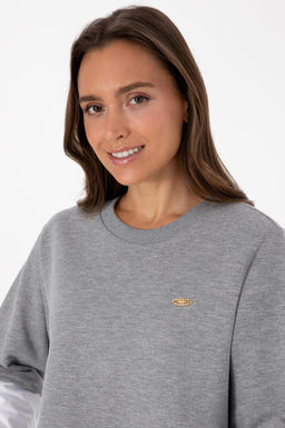 Kad_n Gri Melanj Sweatshirt Sepette S_rpriz _ndirim - U.s. polo assn фото 2
