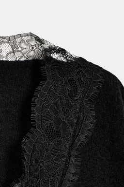 JERSEY CON LANA ENCAJE / Negro - Zara фото 7