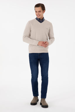 Erkek Slim Fit V Yaka Ta_ Basic Kazak - U.s. polo assn фото 4