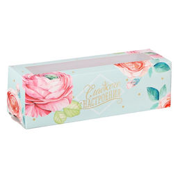 Цена за 5 шт. Коробка для макарун, кондитерская упаковка «Сладкого настроения», 5.5 х 18 х 5.5 см