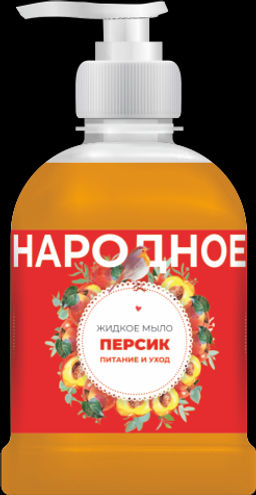 Мыло жидкое 500мл НАРОДНОЕ Персик (дозатор)