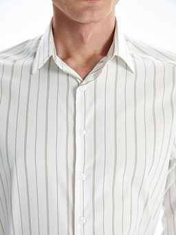 Slim Fit Uzun Kollu ?izgili Erkek G?mlek