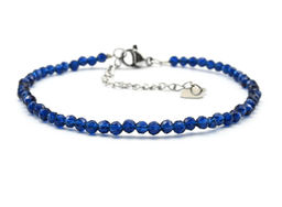 Браслет из циркона шарик гр.3мм цв.синий, 17см