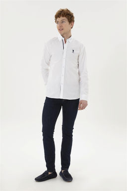Мужская белая рубашка с длинным рукавом - U.s. polo assn фото 4