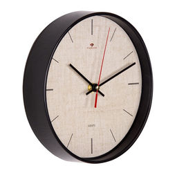 Часы настенные интерьерные, бесшумные, плавный ход, d=19.5 см, чёрные