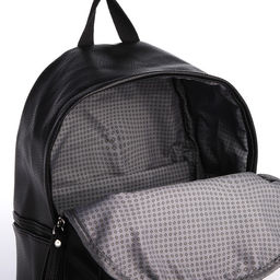 Рюкзак молодёжный из искусственной кожи на молнии, 4 кармана, цвет чёрный - Simaland фото 4