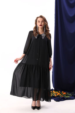 Платье NIKVA н800-3-Р черный+серебро  фото 2