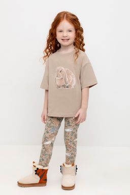 КР 4074/темно-бежевый,зайчики к527 бриджи для дев
