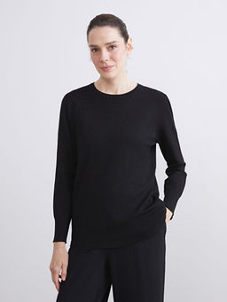 Bisiklet Yaka Ta?l? Kad?n Triko Kazak