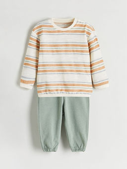 Bisiklet Yaka Erkek Bebek Sweatshirt ve E?ofman Alt 2li