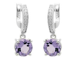 Серьги из серебра аметист, Хоста