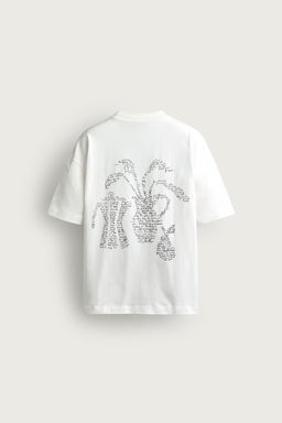 CAMISETA RELAXED FIT LETRAS FLOR / Blanco - Zara фото 8