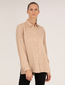 Bej Comfort Fit Uzun Kollu G_mlek