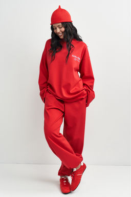 Брюки хлопковые на кулиске Красный