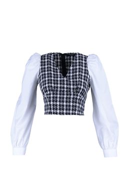 Siyah Crop Fitted Tuvit Dokuma Bluz TWOAW23BZ00521 - Trendyolmilla фото 6