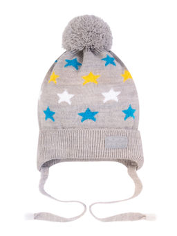 Шапка вязаная светло-серая Ш-082/1 (46)