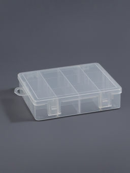 Органайзер для хранения мелочей, передвижные перегородки, 12 секций, 19.5×13×3.6 см, прозрачный