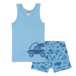CAK 3516 Комплект для мальчика (майка, трусы-боксеры), голубой