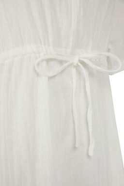 Trendyolmilla Haki Midi Dokuma Buzgu Detayl? Muslin Plaj Elbisesi TBESS25EL00008 фото 12