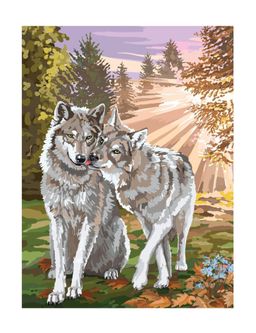 Школа талантов. Алмазная вышивка 30x40 см арт.5371221 "Волки" с полным заполнением на раме