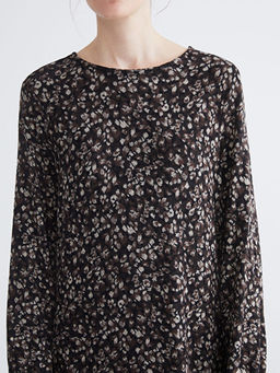 Bisiklet Yaka Desenli Elbise