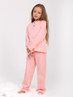 Пижама детская футер начес с брюками "СТЕША" РОЗОВЫЙ