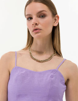 Mor Crop Top Kolsuz Bluz - Pierre cardin фото 3