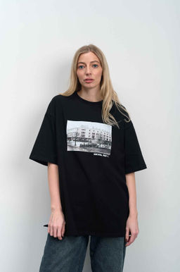 Футболка оверсайз унисекс "Восход" черный