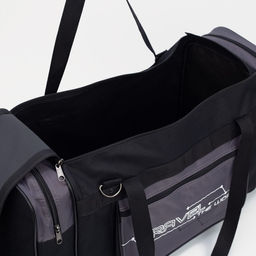 Сумка дорожная Travel, на молнии, 3 наружных кармана, длинный ремень, чёрная