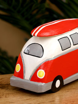 Сувенир «Микроавтобус», 19×6×9 см, дерево, красный