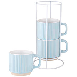 НАБОР ЧАШЕК ИЗ 3 ШТ. НА МЕТАЛЛИЧЕСКОЙ ПОДСТАВКЕ 260 МЛ - Lefard фото 3