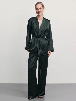 Широкие атласные брюки / Zarina  фото 2